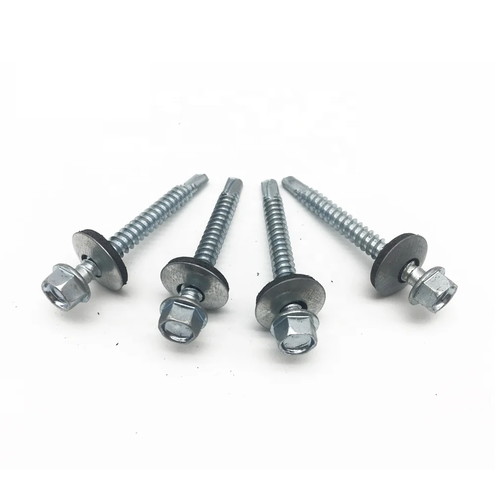 Carbon Steel 1022A Material and DIN Standard Hex Washer Head self drilling roofing screws