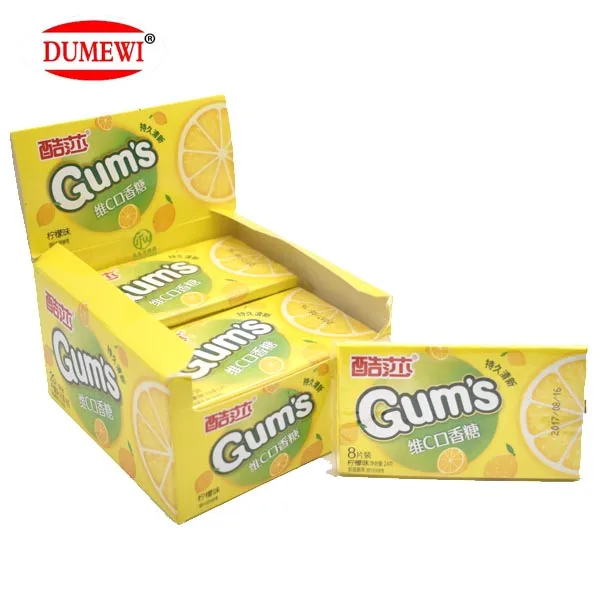 Gum Factory VC Yellow Lemon Fruit Bubble Chewing Gum