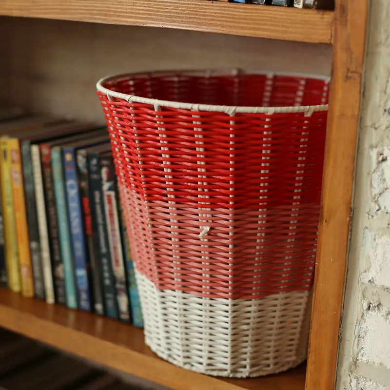 Portable Waterproof Plastic Weaving Basket for Clothing Storage