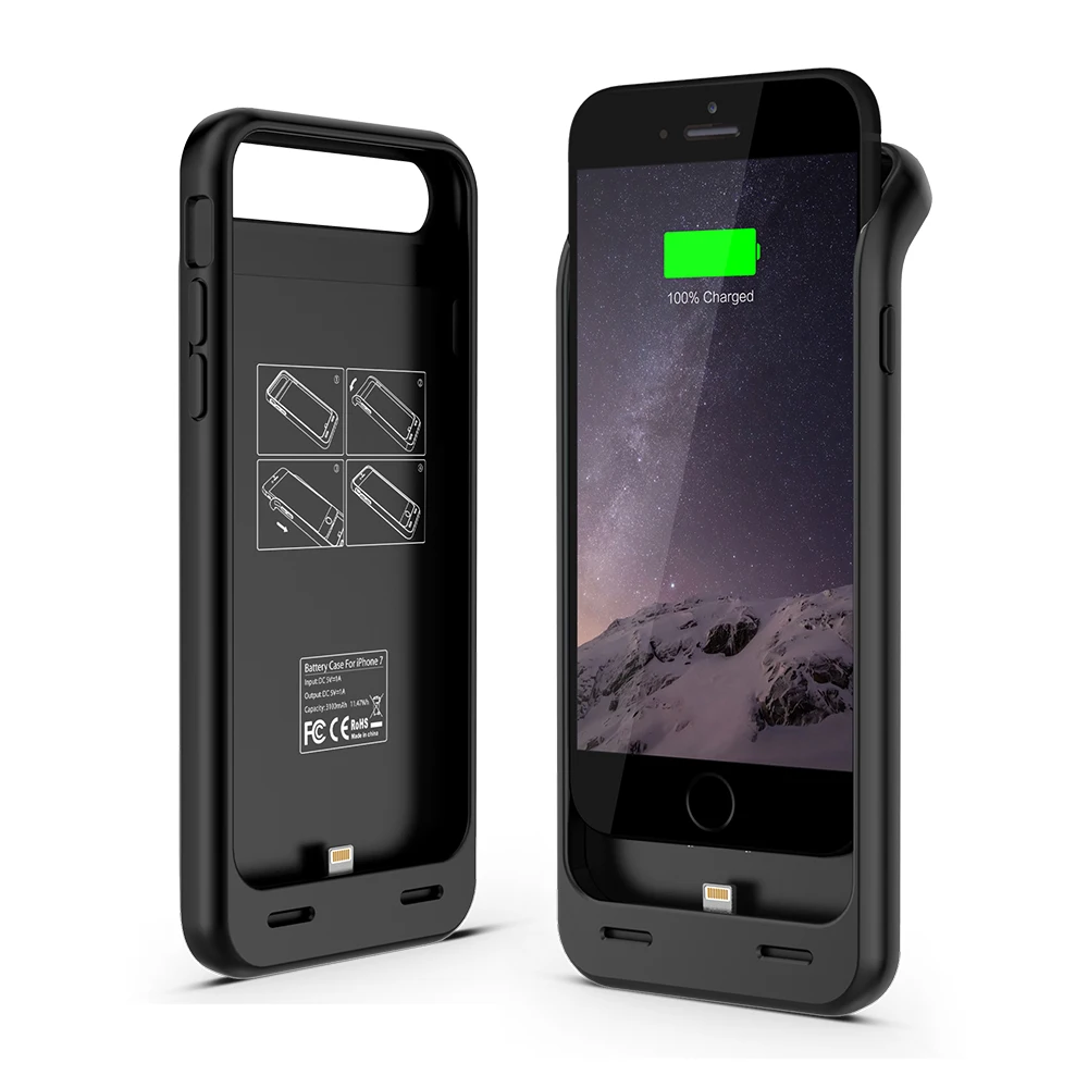 
Universal MFI external backup TPU+ABS 3100 mAh Power Plastic Battery Case for iPhone 7/7plus 