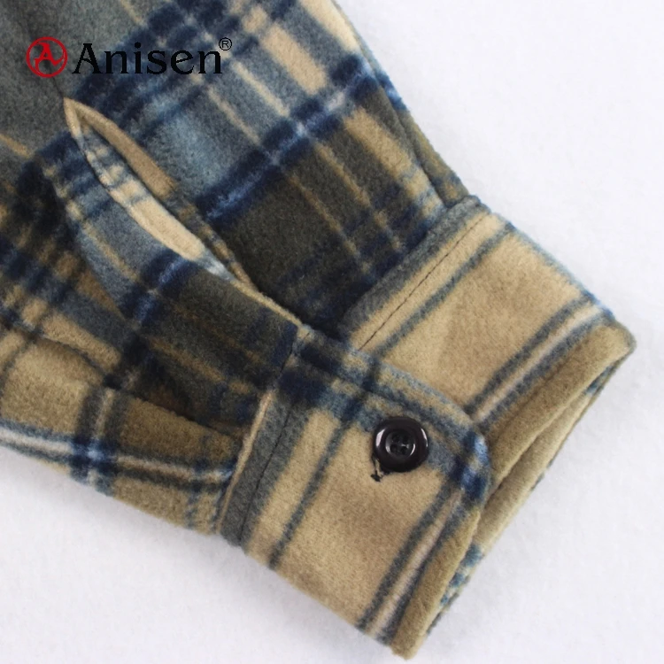Bulk stocks fashion plaids fleece windbreaker jacket for man