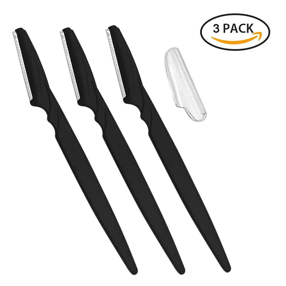 
3pcs Pack Eyebrow Trimmer High Quality Eyebrow Razor Set Black Color 