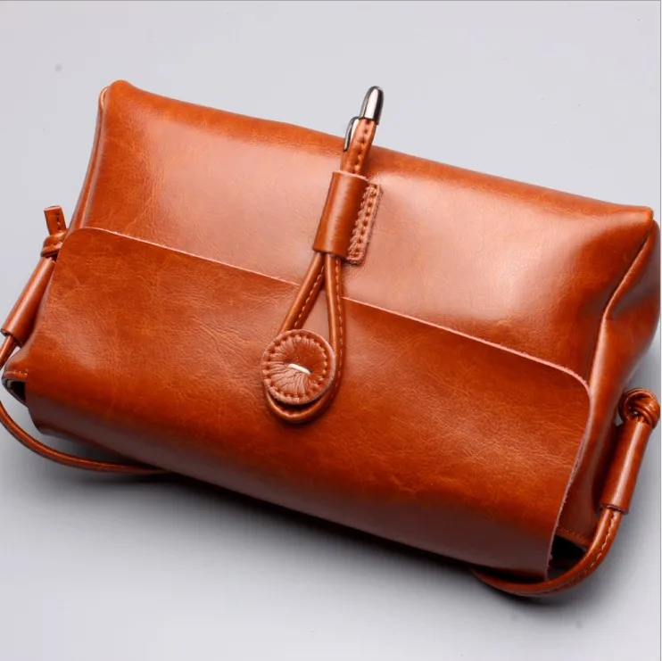 Leather handbags hand-painted suede leather handbags retro craft trend ladies handbag diagonal package