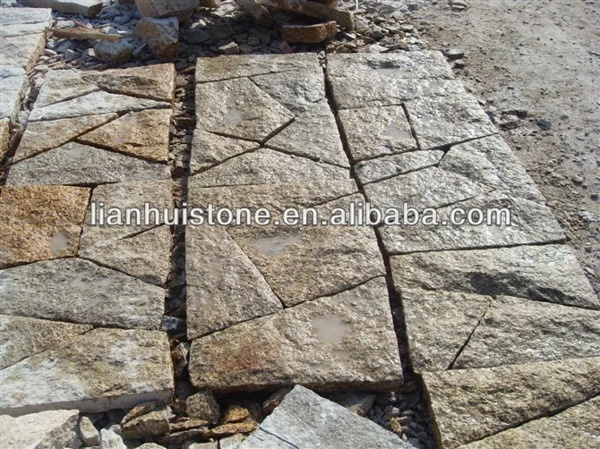Yellow Granite Paver, Crazy Granite Paver, Irregular Granite Paver