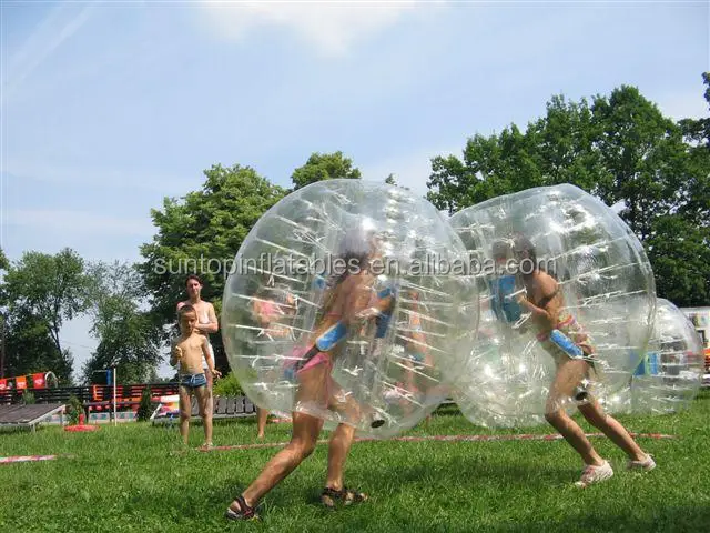Hot Selling Adult TPU / PVC Body Zorb Bumper Ball Suit Inflatable Bubble Football Soccer Ball With Colored Dots