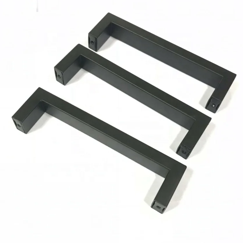 Ширина 10*20 мм, нержавеющая сталь 201 и 304, матовый черный цвет, квадратная ручка кухонного шкафа