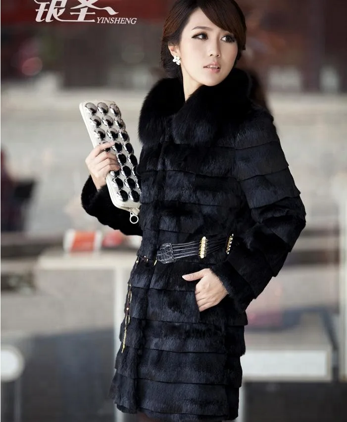 2018 new synthetic fur coat faux fur long type jacket overcoat