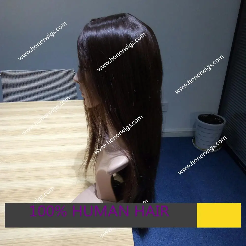 JH52 jewish wig 100% Chinese virgin hair in stock 22inches all hair same length with big layers silk top 4x4inch wigs