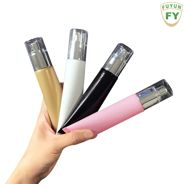 Fuyun 50ml matte black finish cosmetic PE plastic airless jar pump soft tubes for squeeze cosmetic cream lotion