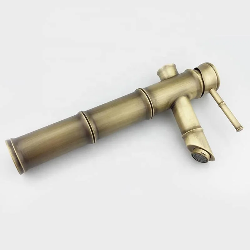 
Retro Style Bamboo Shape Tall Body Faucet Single Hole Wash Basin Mixer Tap 