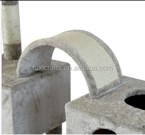 Когтеточка для кошек Pawhut 46 дюймов, дерево для домашних животных, игрушка для двух кошек, серая/черная