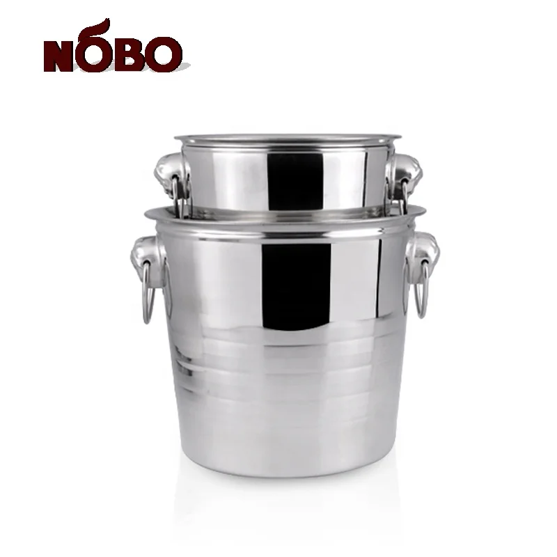Wine Chiller Cooler champagne bucket Stainless Steel 5 Gallon Metal Bucket with Handle