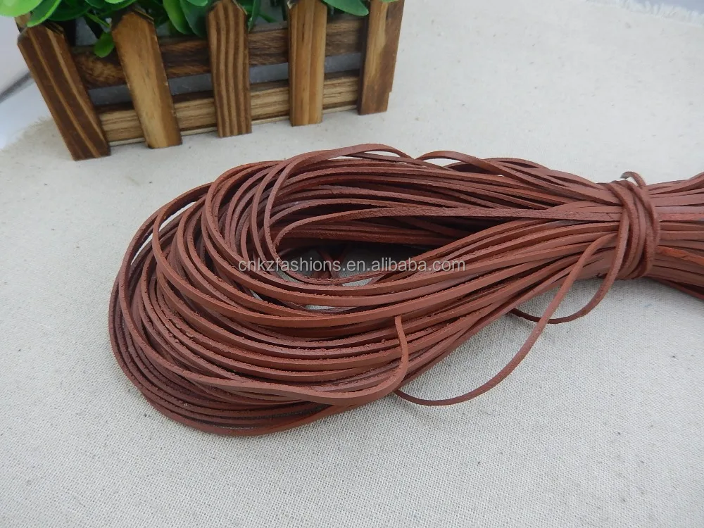 Real Genuine Leather Cord Round Flat Rope String For DIY Necklace Bracelet Jewelry Cord 1.5mm 2mm 3 4 5 6 8 10mm