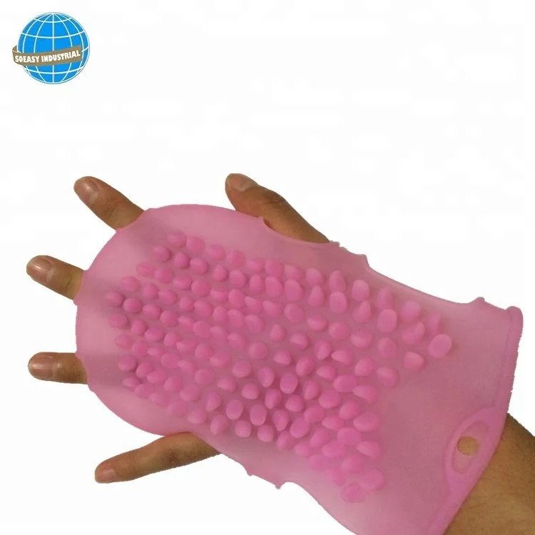 Silicone Body Brush Glove Scalp Massage and Exfoliating Anti-Cellulite Brush for Spa or Bathroom Use