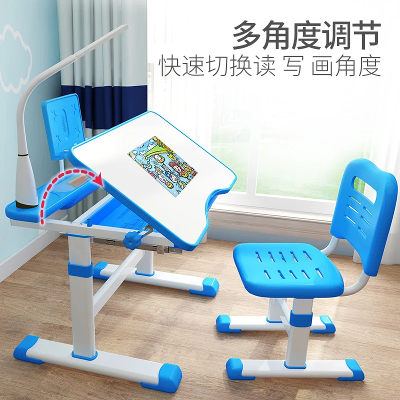 
2021new style PE plastic kid study table and chair made in China 