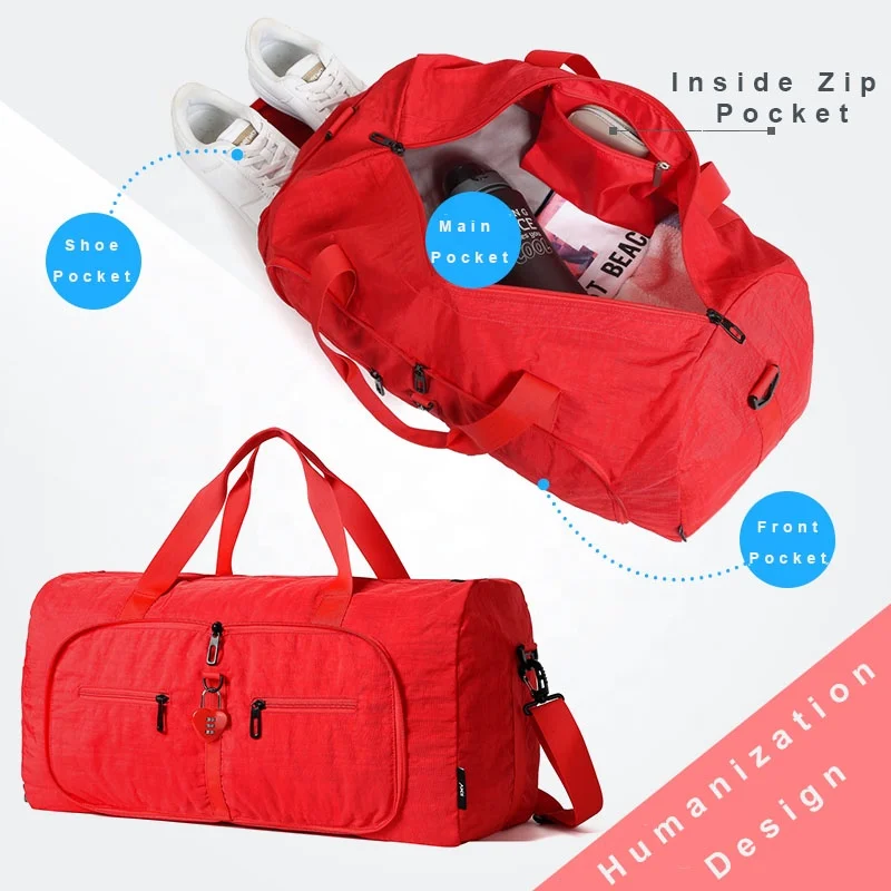 Anti-theft with Coded Lock Folding Nylon Bag Sling Bag Travelling Bags Luggage