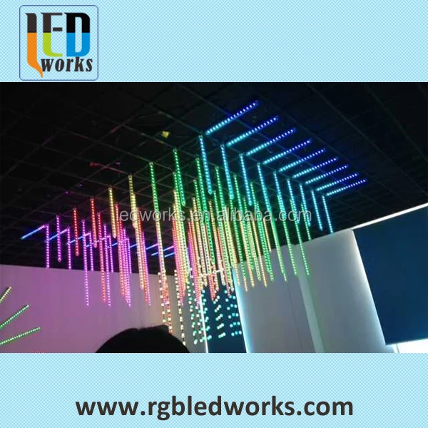 music activated led DMX meteor shower 3d video tube-disco light star