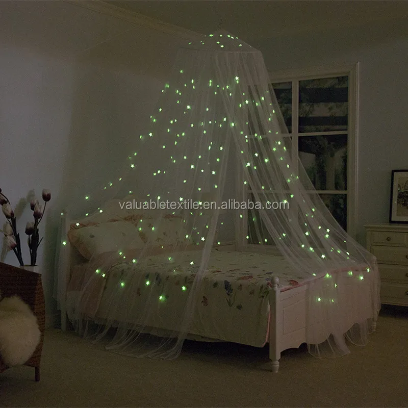 Whole Sale Night Luminous Glow in The Dark Stars Mosquito Net for Home Using Decoration