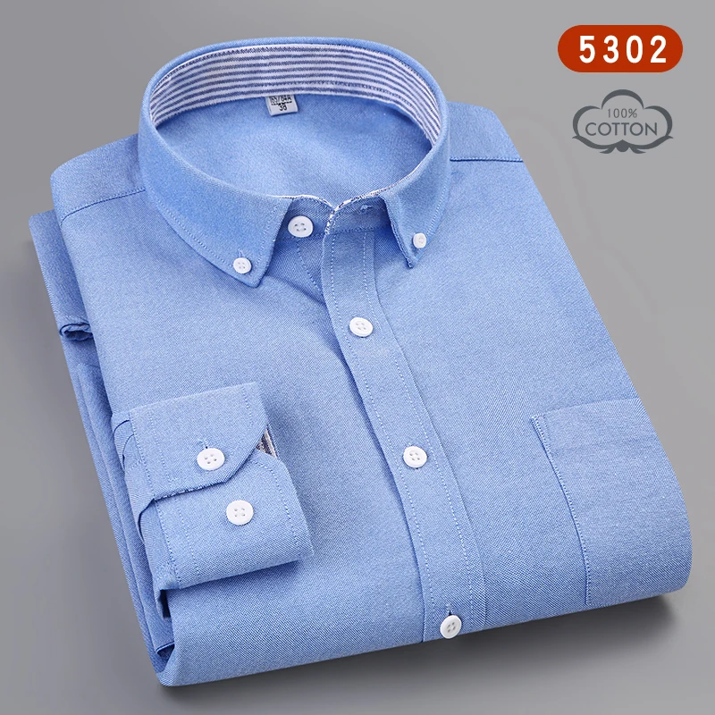 
Wholesale casual mens long sleeve solid oxford shirt 100% cotton 