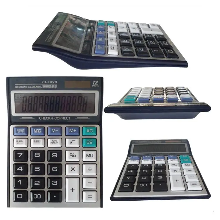 Promotional Cheap Calculator Solar 12 digit Office Desktop Function Calculator