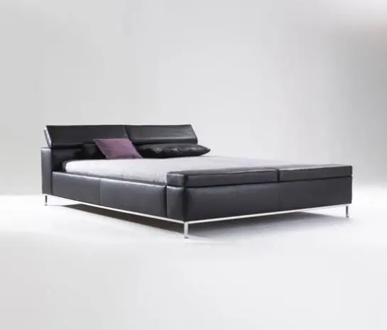 Phil bed modern leather king size bed