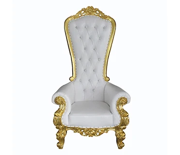 High Back King Chair Throne Solid Wood Modern Antique Style Wedding Furniture Rental for Hotels