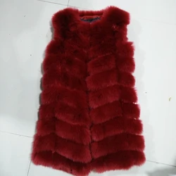 Superior materials rabbit fur waistcoat women middle length vest