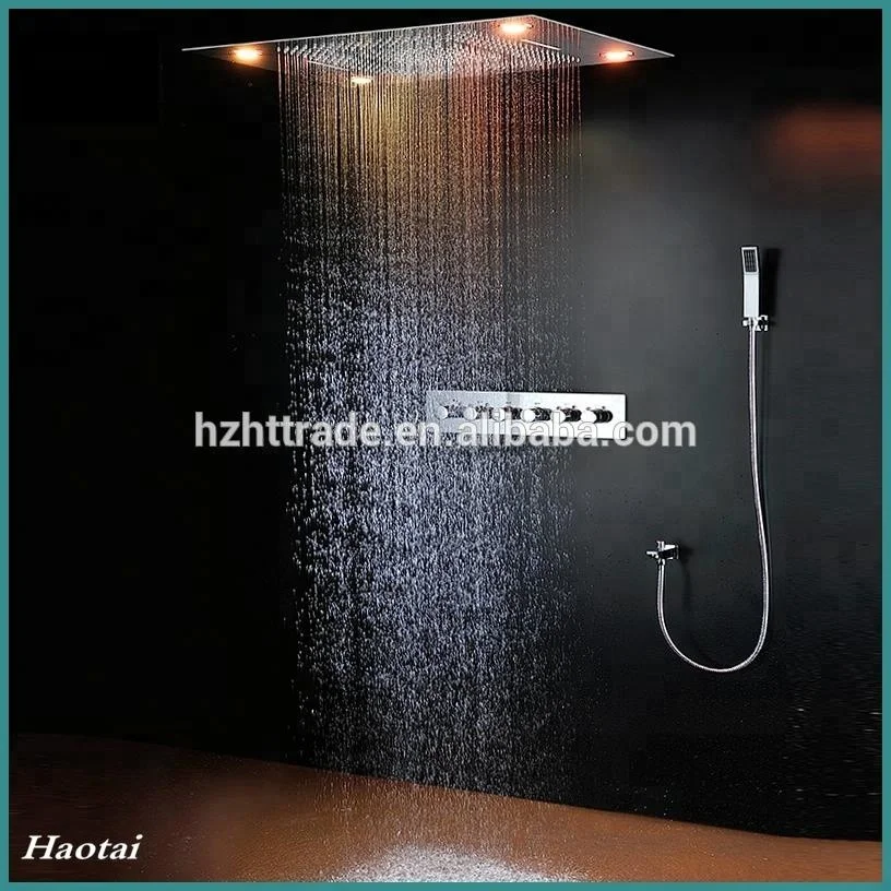 LED Fixed shower heads Ceiling overhead rain waterfall shower head