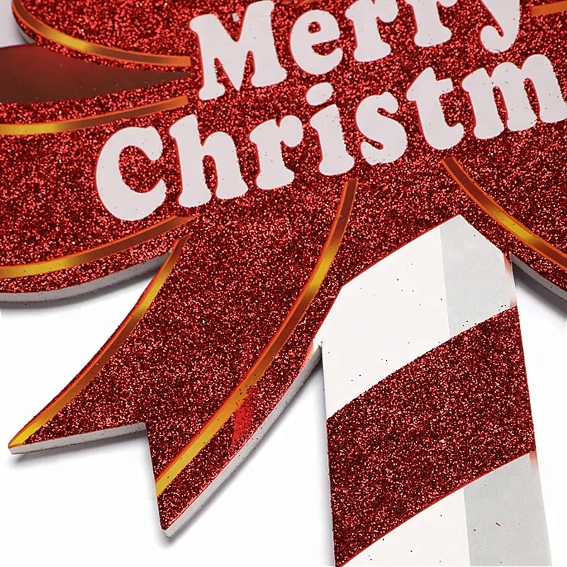 wooden Christmas candy cane yard sign stake garden party decoration