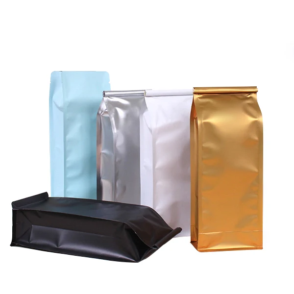 Flat Bottom 125g 500g Coffee Bags Matt Material Packaging Bags with Valve