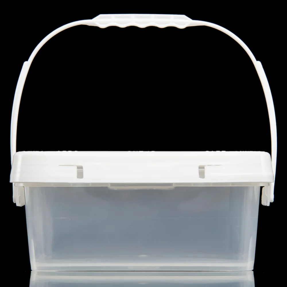 PP 4 Liter Square Bucket With Handle And Lid for Screws