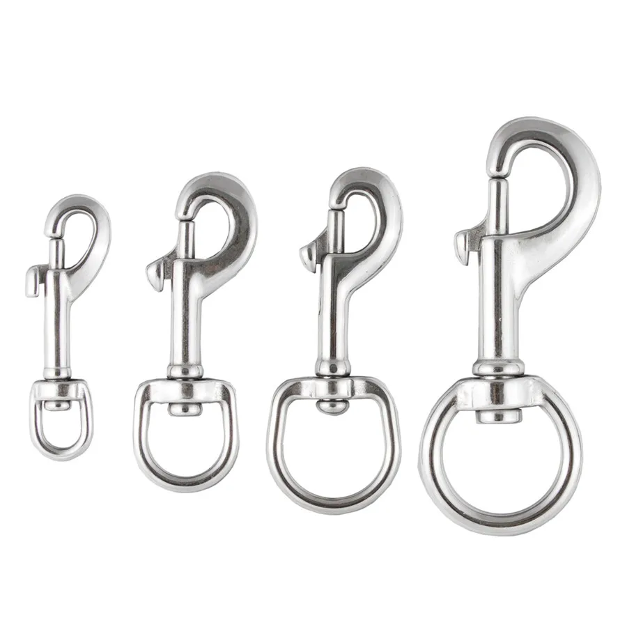 Stainless Steel Scuba Diving Rite Small Medium Large Swivel Bolt Snap Hook