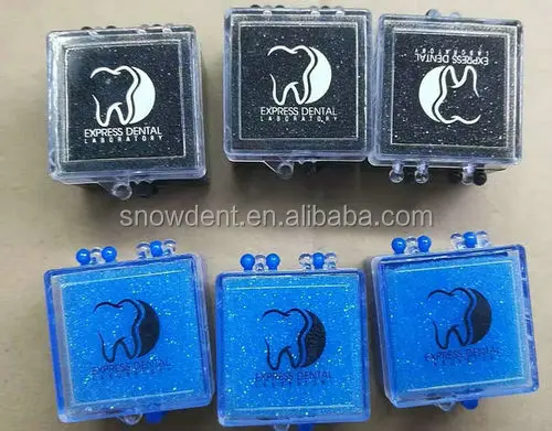 Dental plastic crown box with foam 1 inch and 2 inch