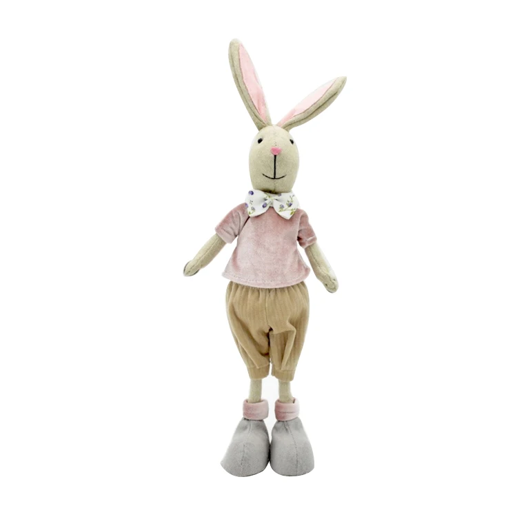 Тканевые поделки 24 дюйма, Кролики со смайликом, украшение большого кролика, праздничные подарки, персонализированные пасхальные украшения для внутреннего декора