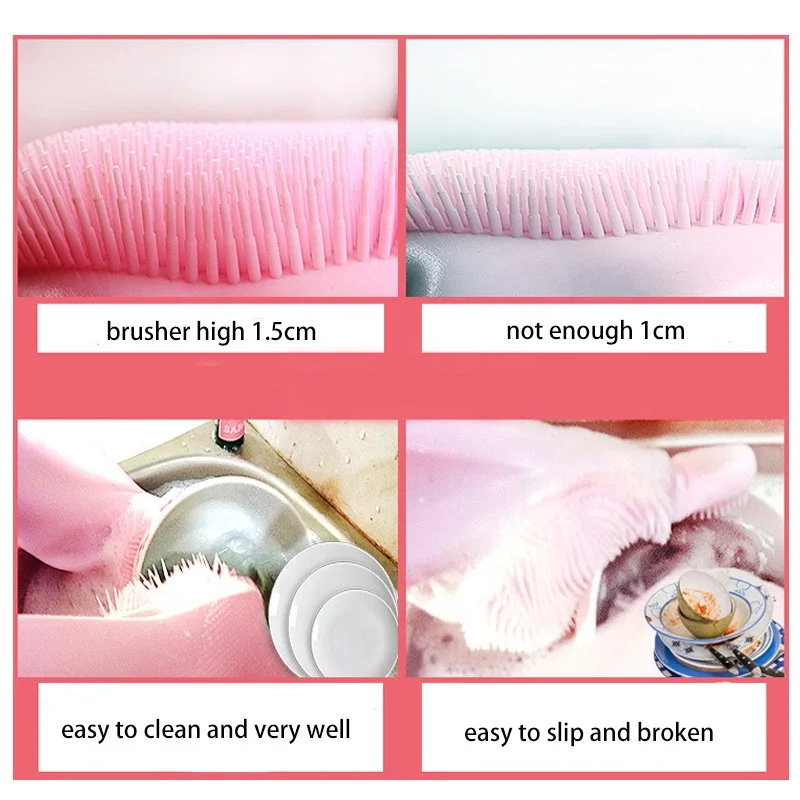 Colorful not  latex glove  reusable kitchen silicon dish washing  gloves