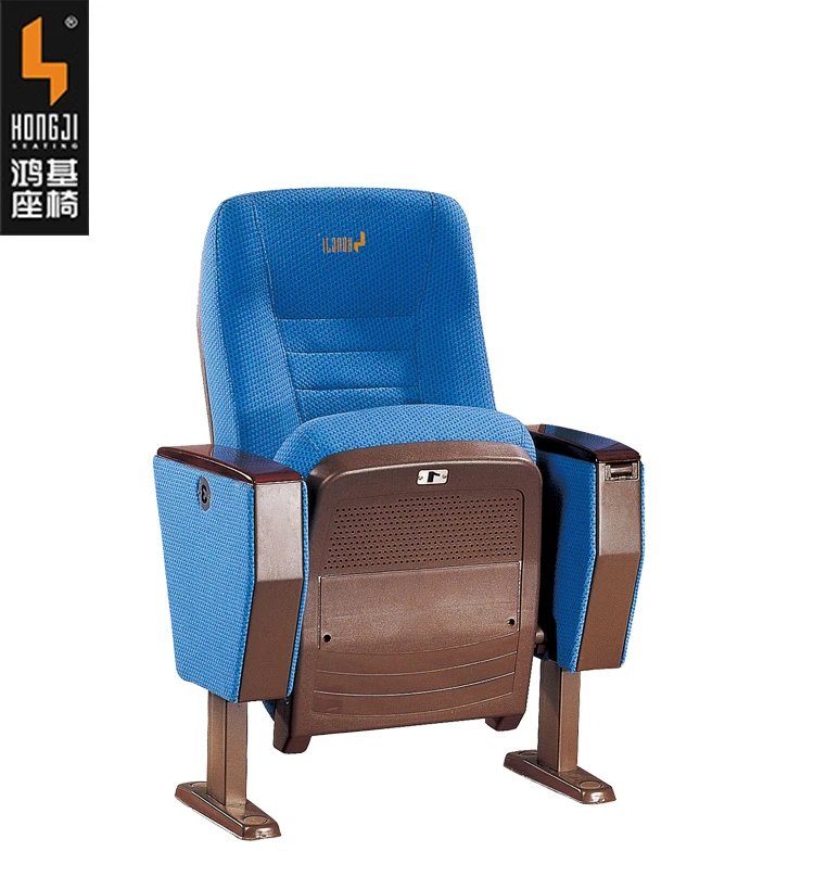 Bule 5-seater Ergonomic Lecturer Hall Chair, Upholstered Auditorium Seat for Conference Center