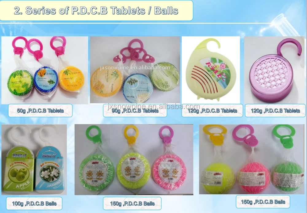 
Disposable, Stocked, Eco-friendly deodorant PDCB blocks with fragrance camphor blocks in bulk PDCB blocks with mesh 