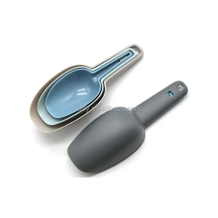 Wholesale multi-purpose foldable 3pcs PP Kitchen measuring scoop set