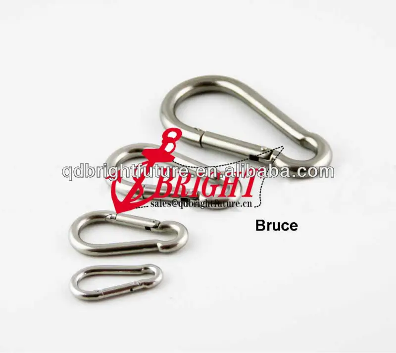 Polished DIN5299 form C, SS.316 steel snap hook