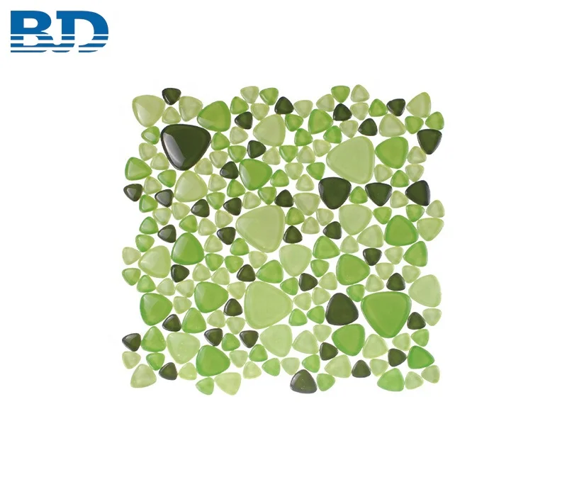 Blue Glass Pebble Mosaic for Swimming Pool Pebble