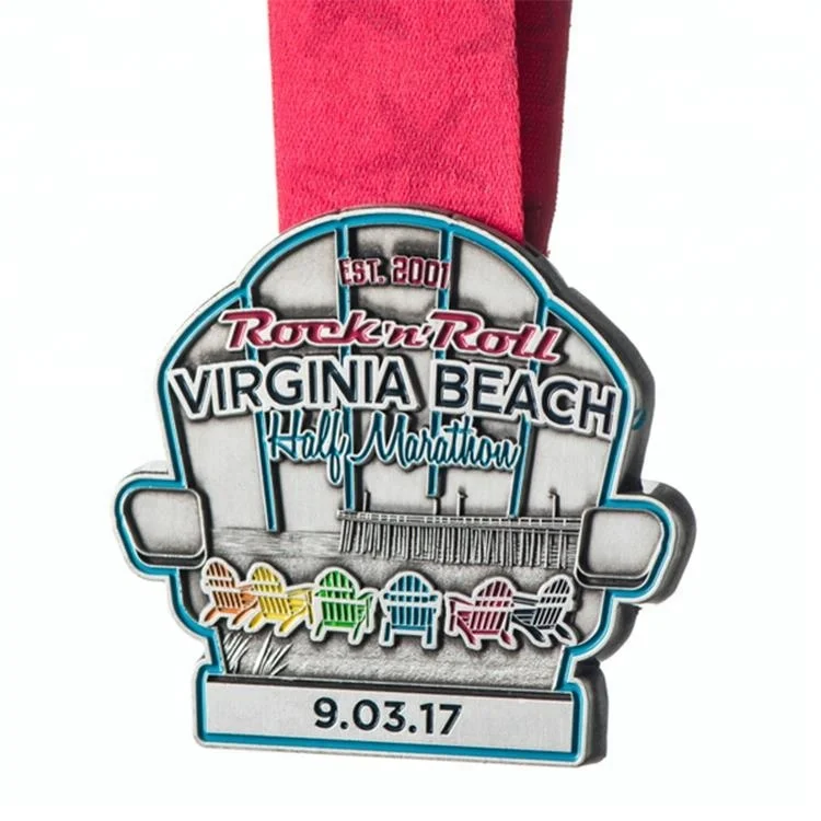 Bespoke Antique Silver Finish Medal with Ribbon