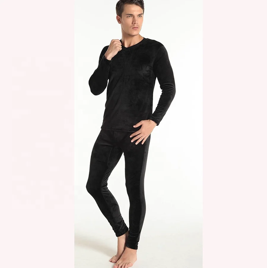 mens penis underwear plus velvet thicken keep warm long johns thermal underwear with shirt and pant