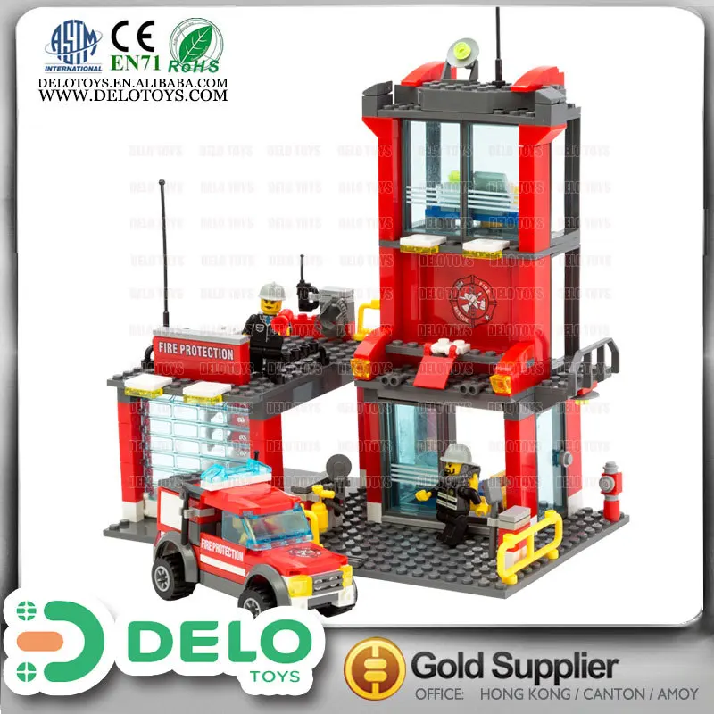 Новых бизнес-идей европа строительные блоки малыш соединения игрушки пожарная станция пожарная машина DE0195089