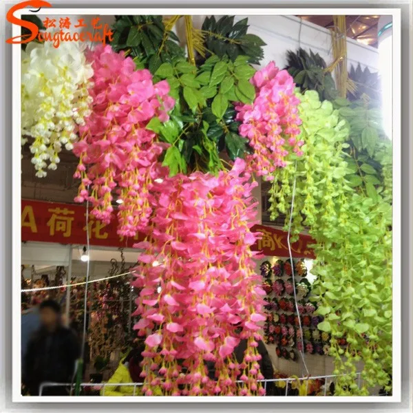 China factory import silk flowers of artificial wisteria flower wholesale silk flowers for wedding decoration