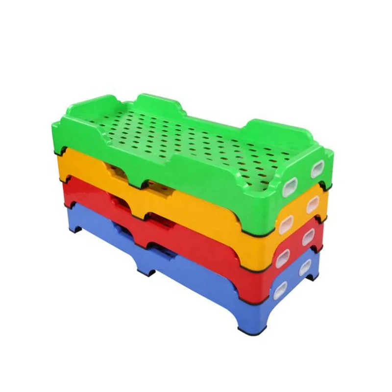 Colorful School Furniture Factory Kindergarten Plastic Bed For Children