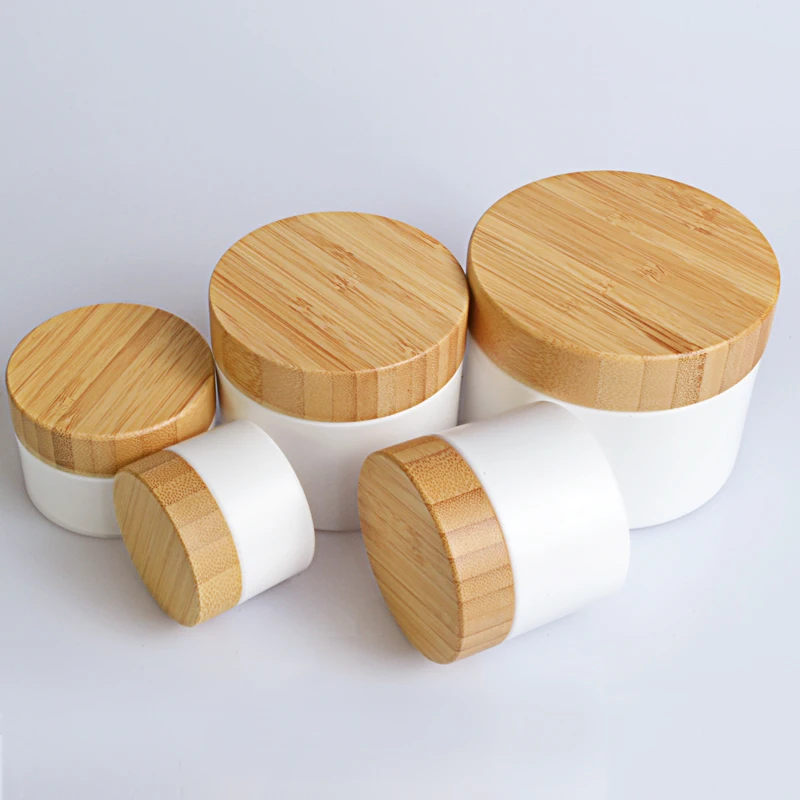 30g 50g 100g 150g 250g eco friendly plastic cosmetic jar with bamboo lid