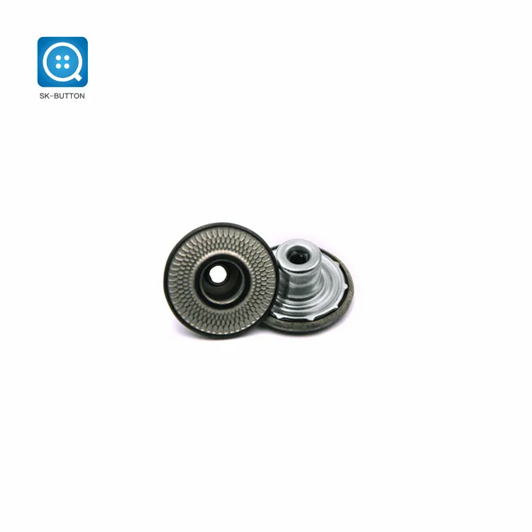 SK high quality custom made vintage silver raised Denim Rivets metal buttons custom for jackets