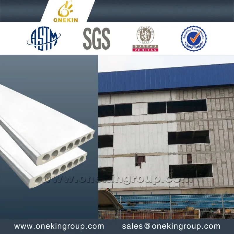 Onekin MgO lightweight prefabricated hollow core partition drywall internal external fascias soffits tile backing panel