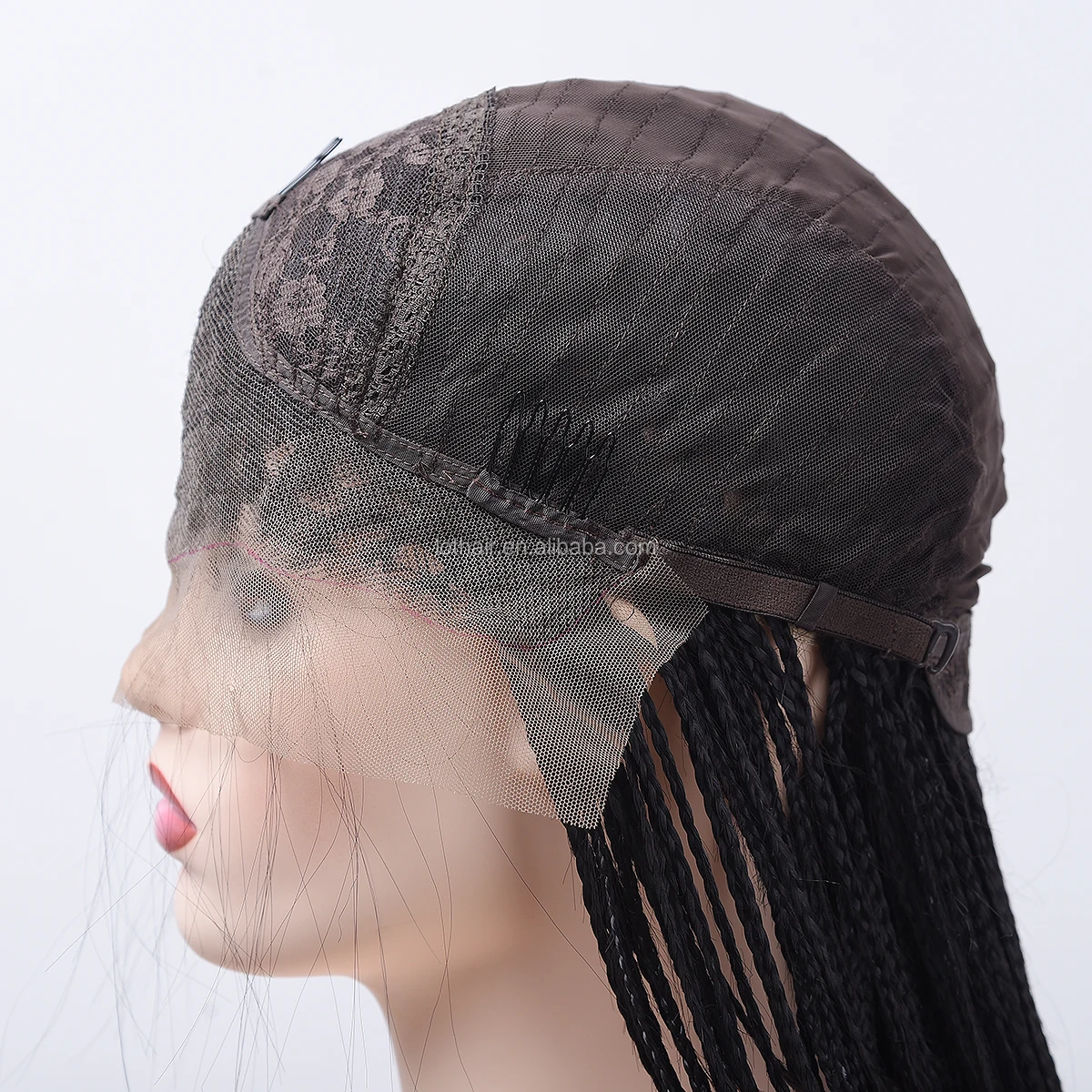 Glueless Afro Synthetic Fiber Braid Wig Ombre Long Hair Wigs For Black Women, synthetic braided wig