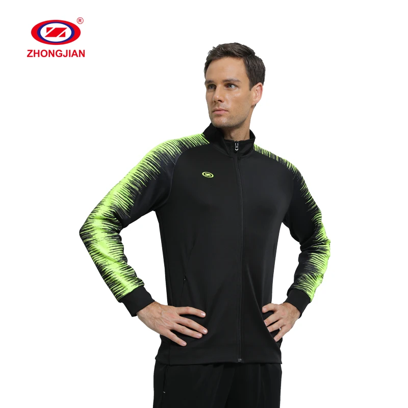 men football referee coat sublimation foot ball zipper pullover casual soccer jacket